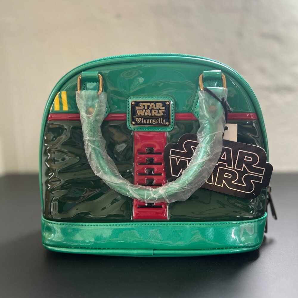 Star Wars "Loungefly" Boba Fett Mini Dome HANDBAG Purse Mandalorian VGC
